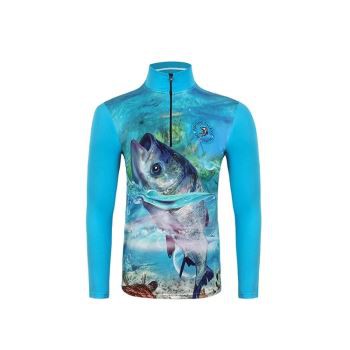 Sublimated Quarter Zipper Rýchle suché rybárske tričká