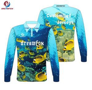 Vlastné polyester Rýchle schnutie UPF 50+ UV ochrana Polo rybárske oblečenie / rybárske uniformy